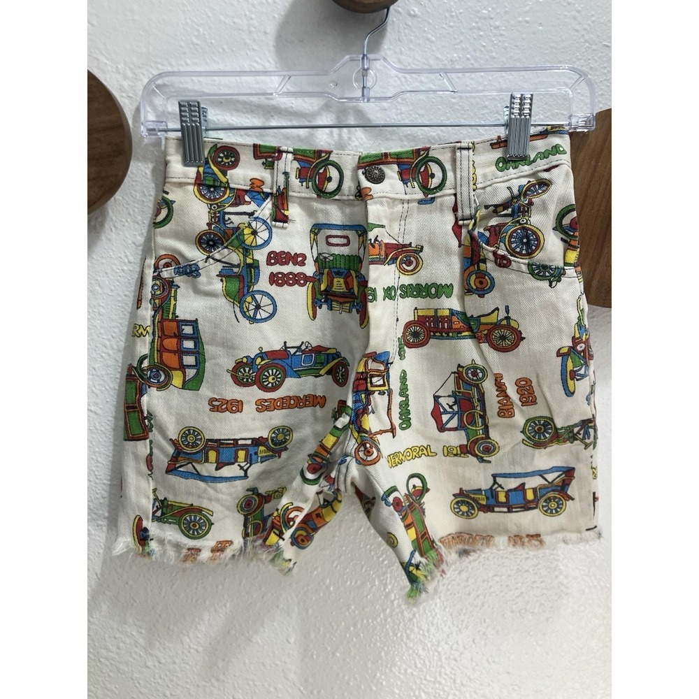 Vintage 1960's Novelty Print Vintage Car Shorts Boys‎ Size 5 Rare Sought After